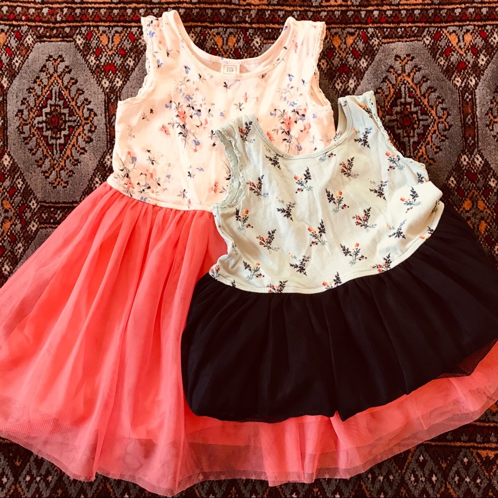 (2) GAP Tulle Ballerina Dresses Floral Spring